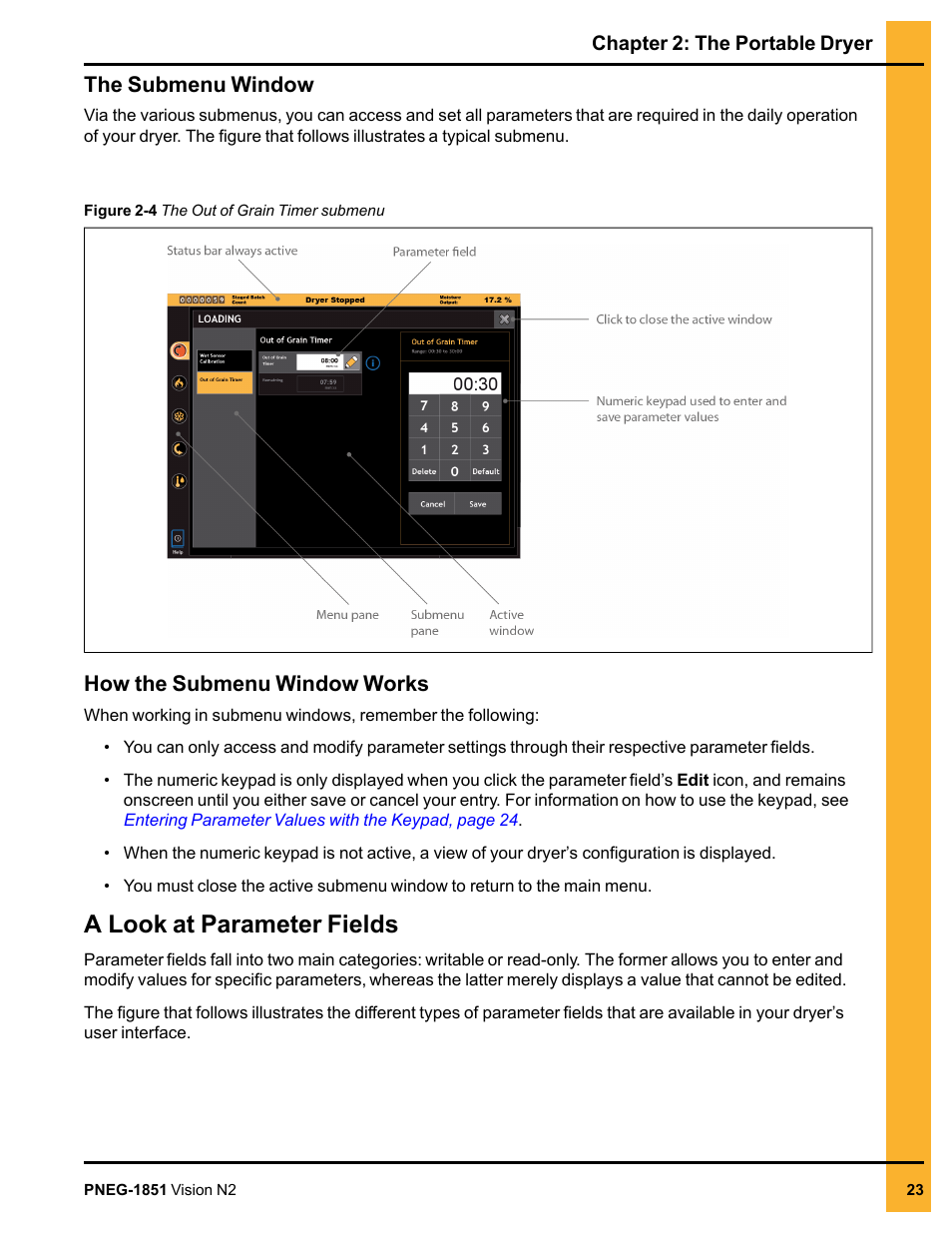 A look at parameter fields | Grain Systems PNEG-1851 User Manual | Page 23 / 116