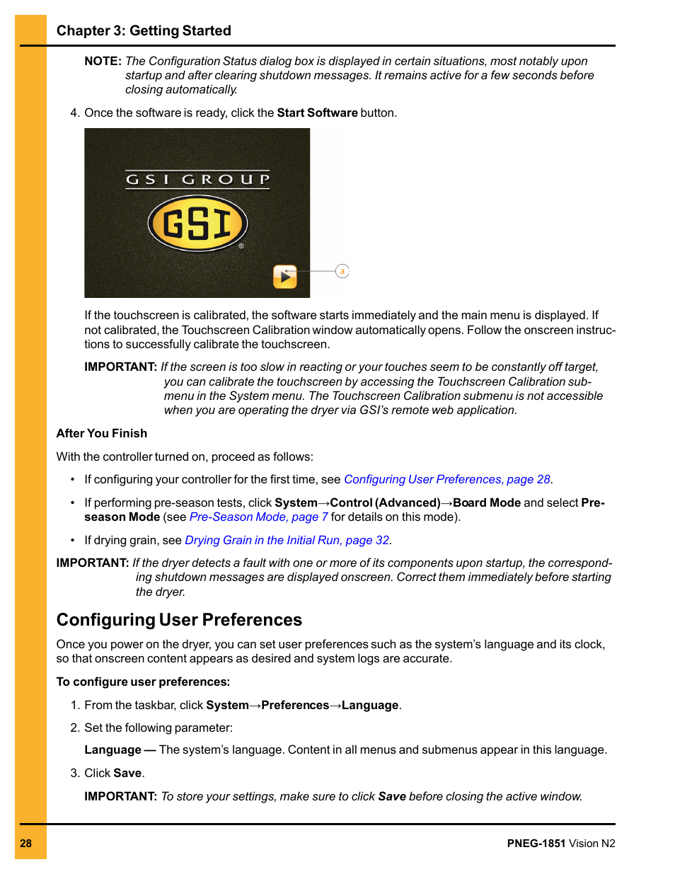 Configuring user preferences | Grain Systems PNEG-1851 User Manual | Page 28 / 116