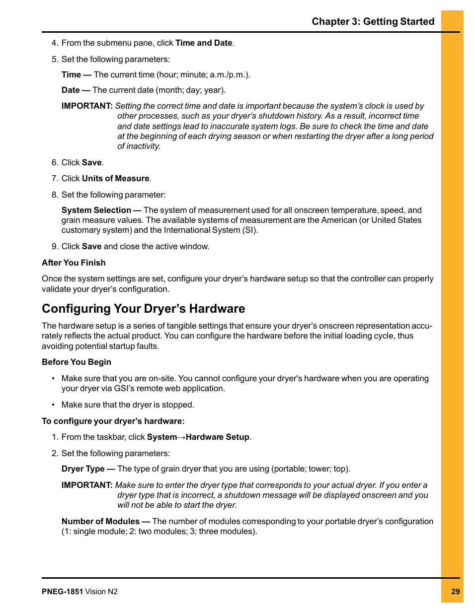 Configuring your dryer’s hardware | Grain Systems PNEG-1851 User Manual | Page 29 / 116