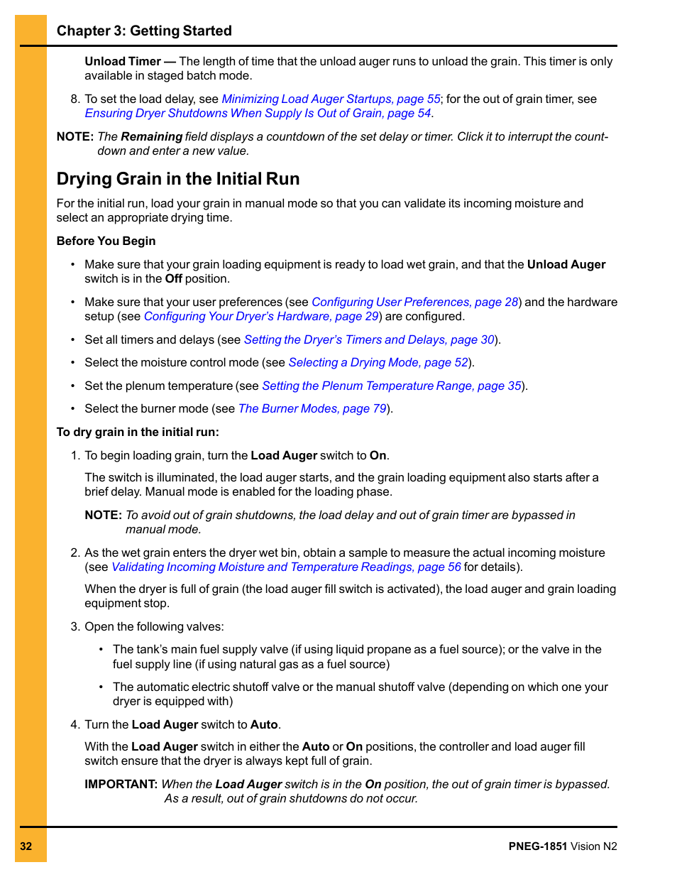Drying grain in the initial run | Grain Systems PNEG-1851 User Manual | Page 32 / 116