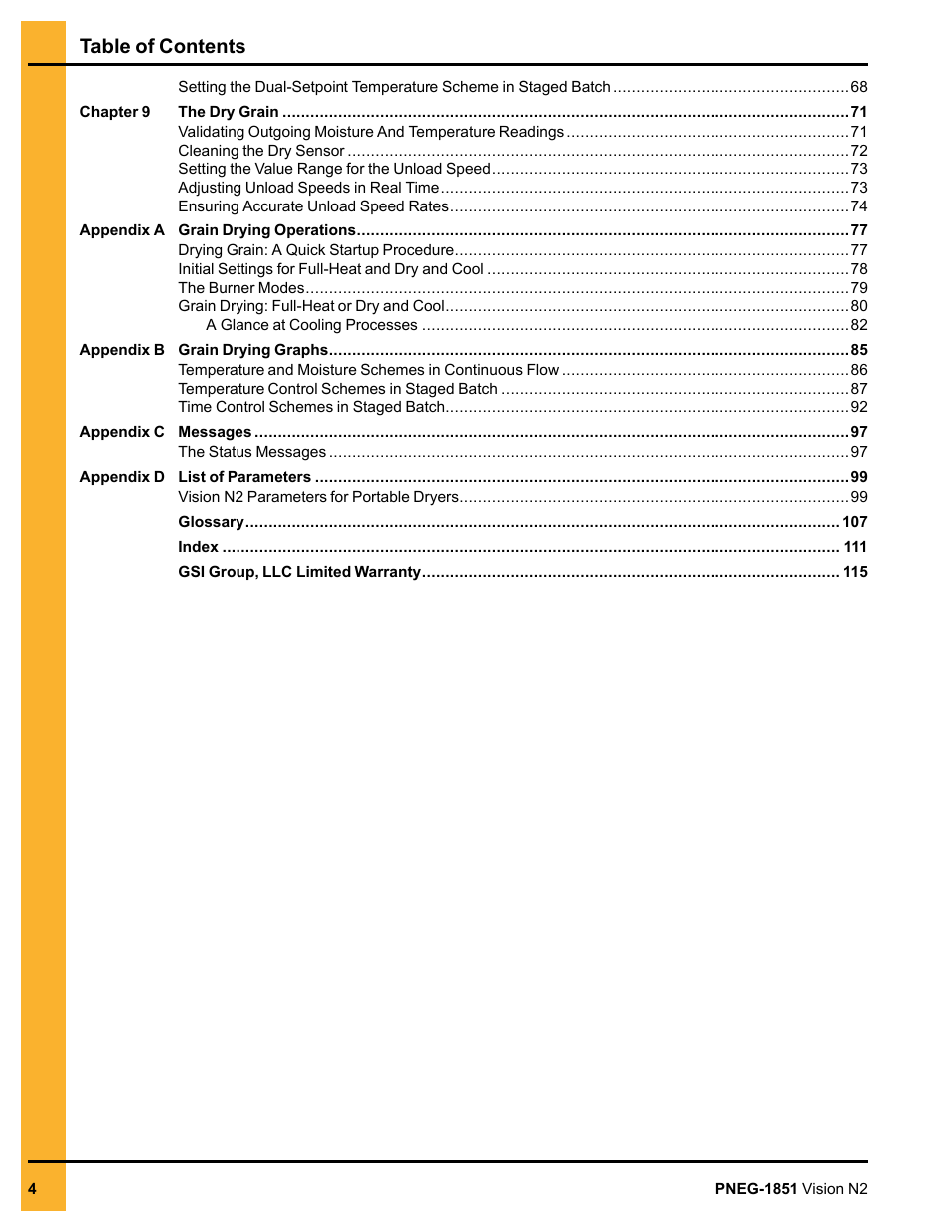 Grain Systems PNEG-1851 User Manual | Page 4 / 116