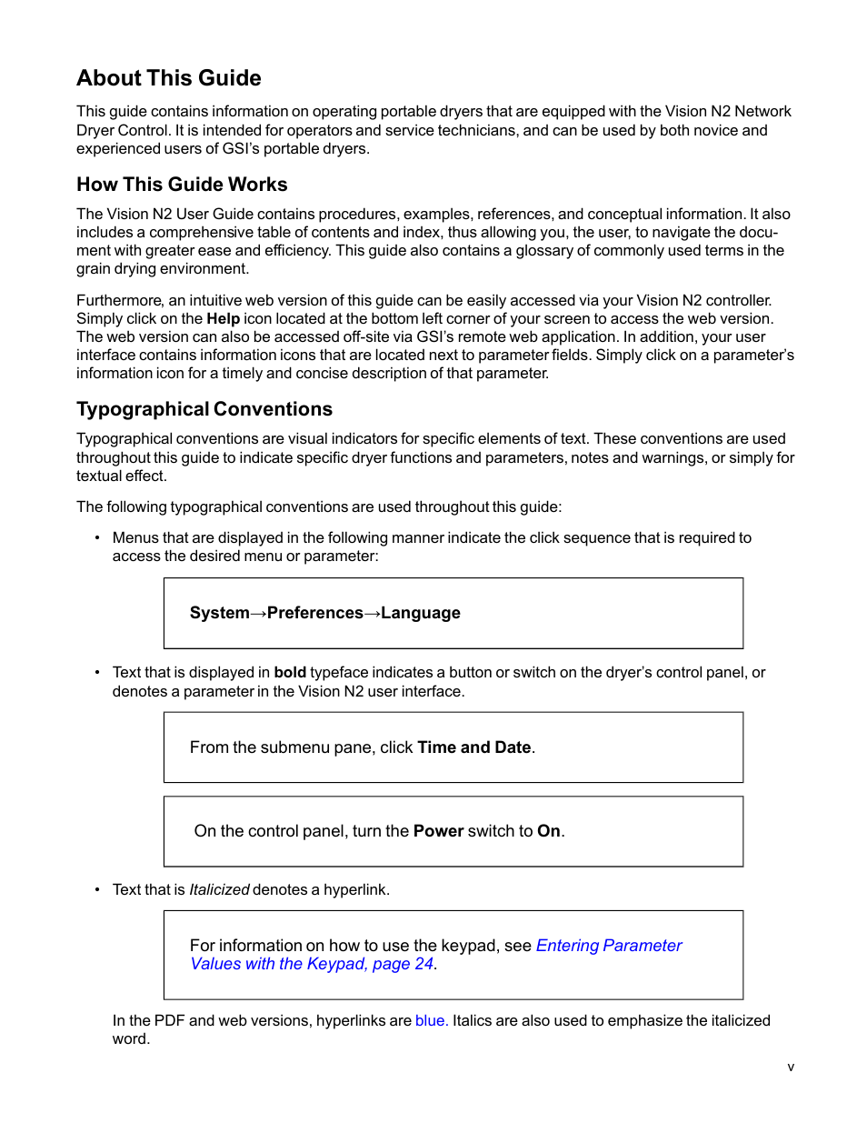 About this guide | Grain Systems PNEG-1851 User Manual | Page 5 / 116