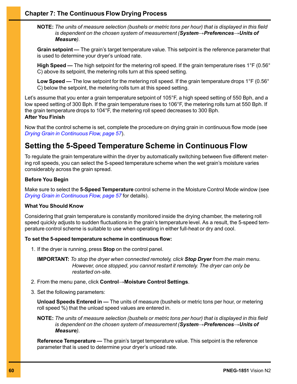 Setting the 5-speed tem | Grain Systems PNEG-1851 User Manual | Page 60 / 116