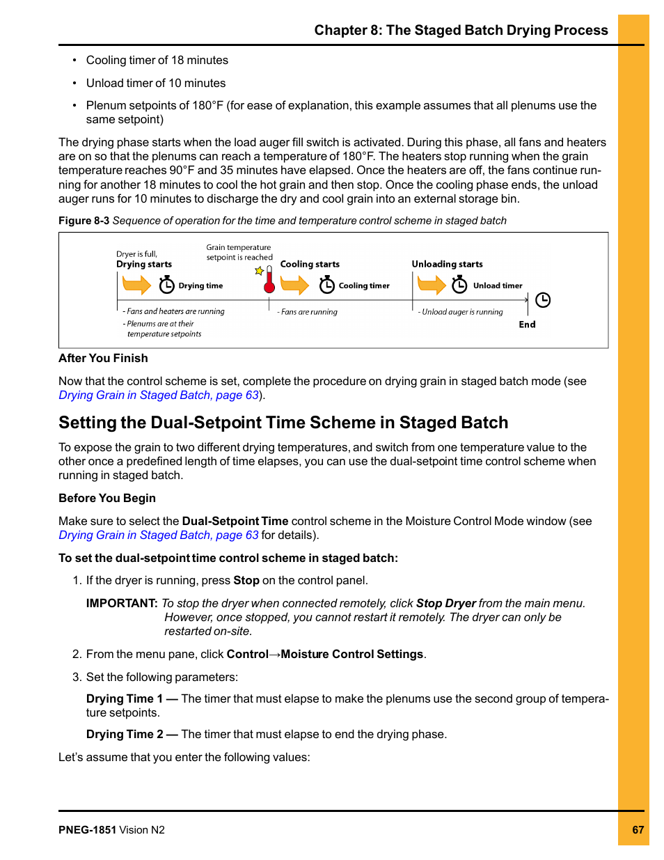 Setting the dual-setpoint time | Grain Systems PNEG-1851 User Manual | Page 67 / 116