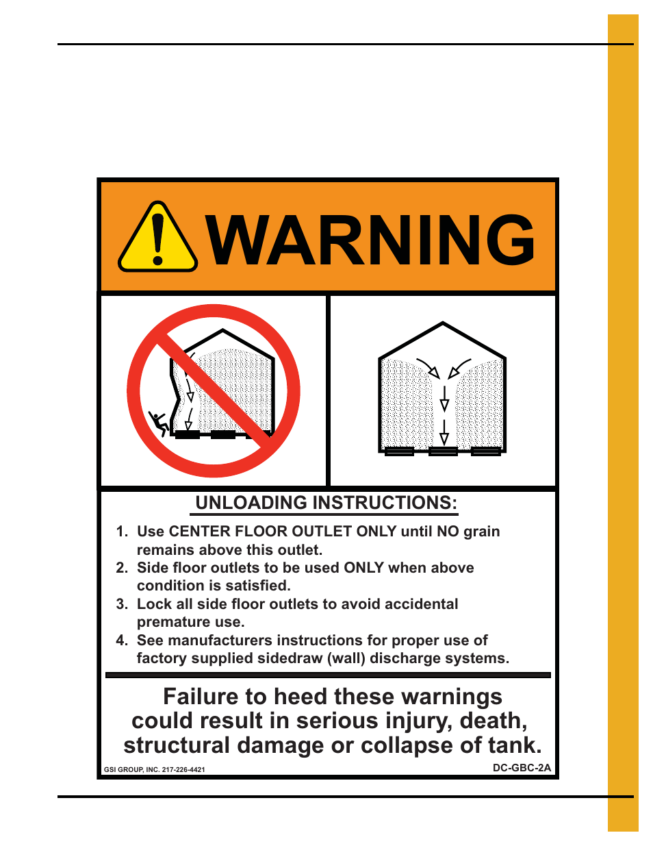 Warning | Grain Systems Tanks PNEG-1000 User Manual | Page 15 / 94