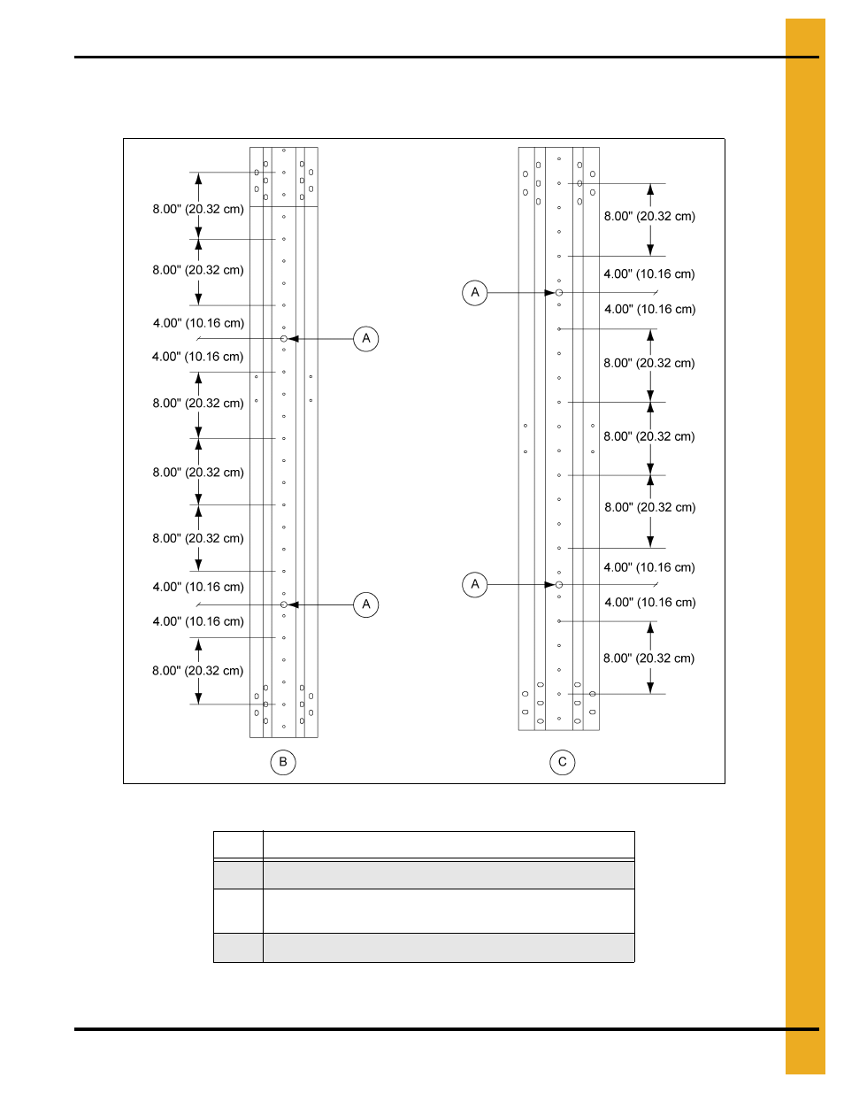 Stiffener to sidewall connections 3 post tanks, Stiffener instruction (inside stiffened) | Grain Systems Tanks PNEG-1000 User Manual | Page 47 / 94