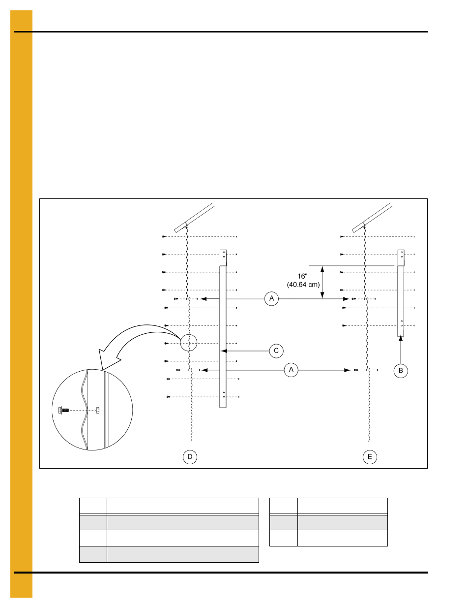 3 stiffeners per sidewall sheet, Stiffener assembly (inside only) | Grain Systems Tanks PNEG-1000 User Manual | Page 52 / 94