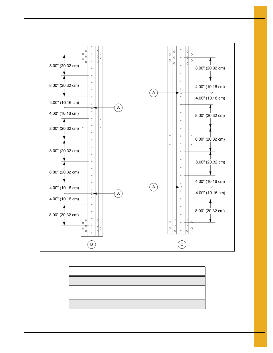 Stiffener to sidewall connections 3 post tanks, Stiffener instruction (outside stiffened) | Grain Systems Tanks PNEG-1000 User Manual | Page 71 / 94