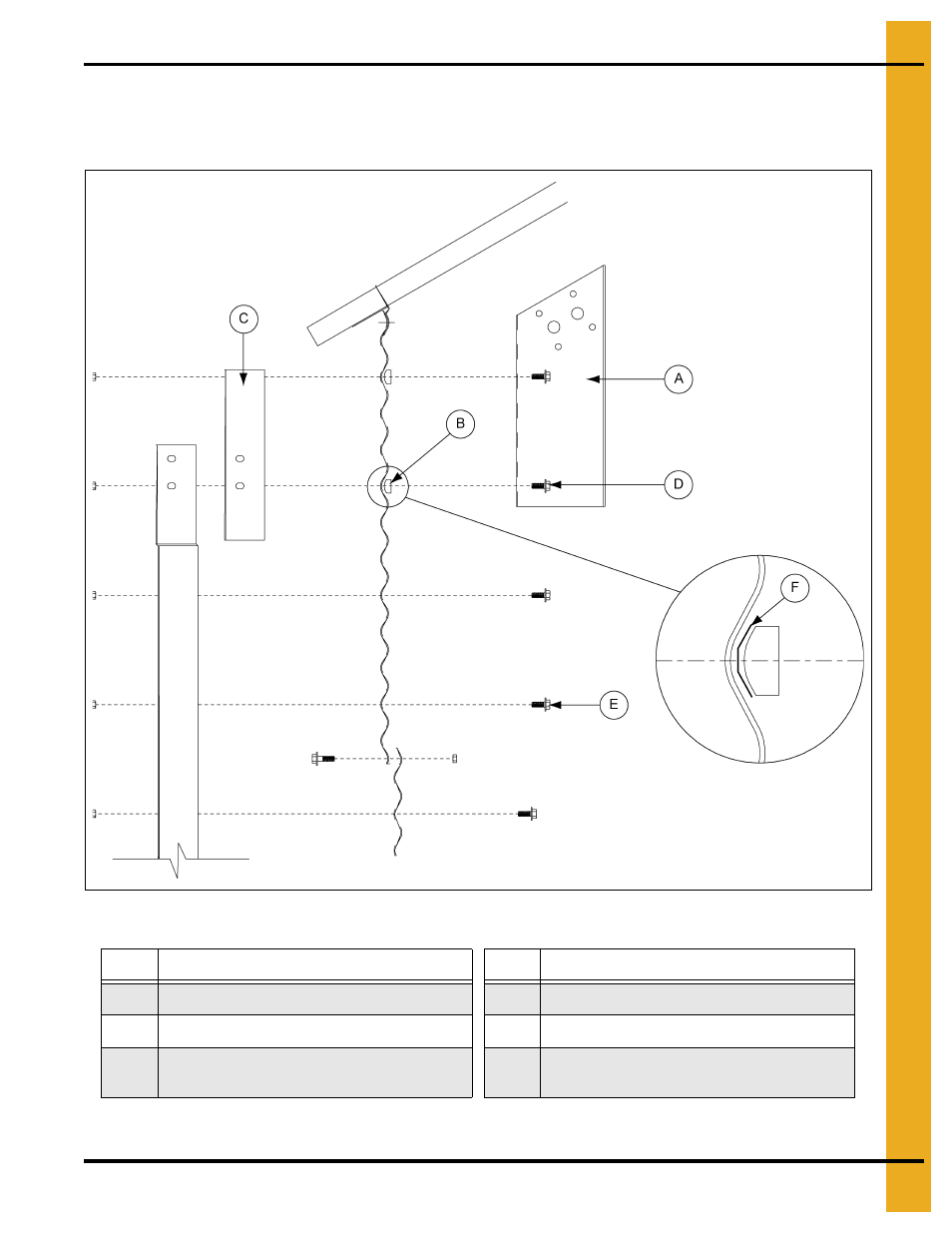 Roof stiffener detail, 42' through 60' standard roof stiffener detail, Stiffener assembly (outside only) | Grain Systems Tanks PNEG-1000 User Manual | Page 79 / 94