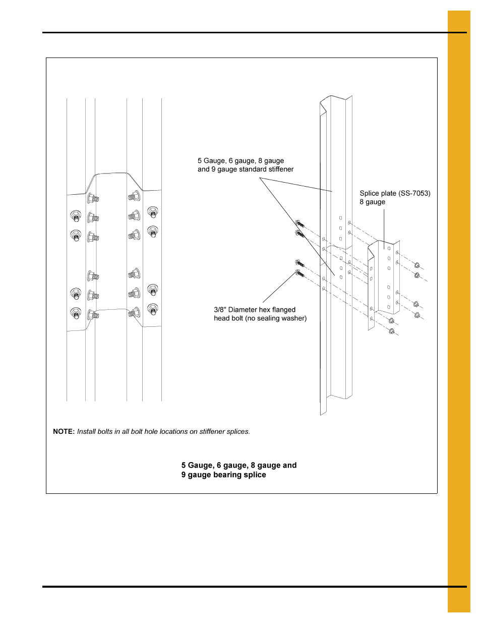 Bearing splice, Stiffener instructions (inside stiffened only) | Grain Systems Tanks PNEG-972 User Manual | Page 39 / 84