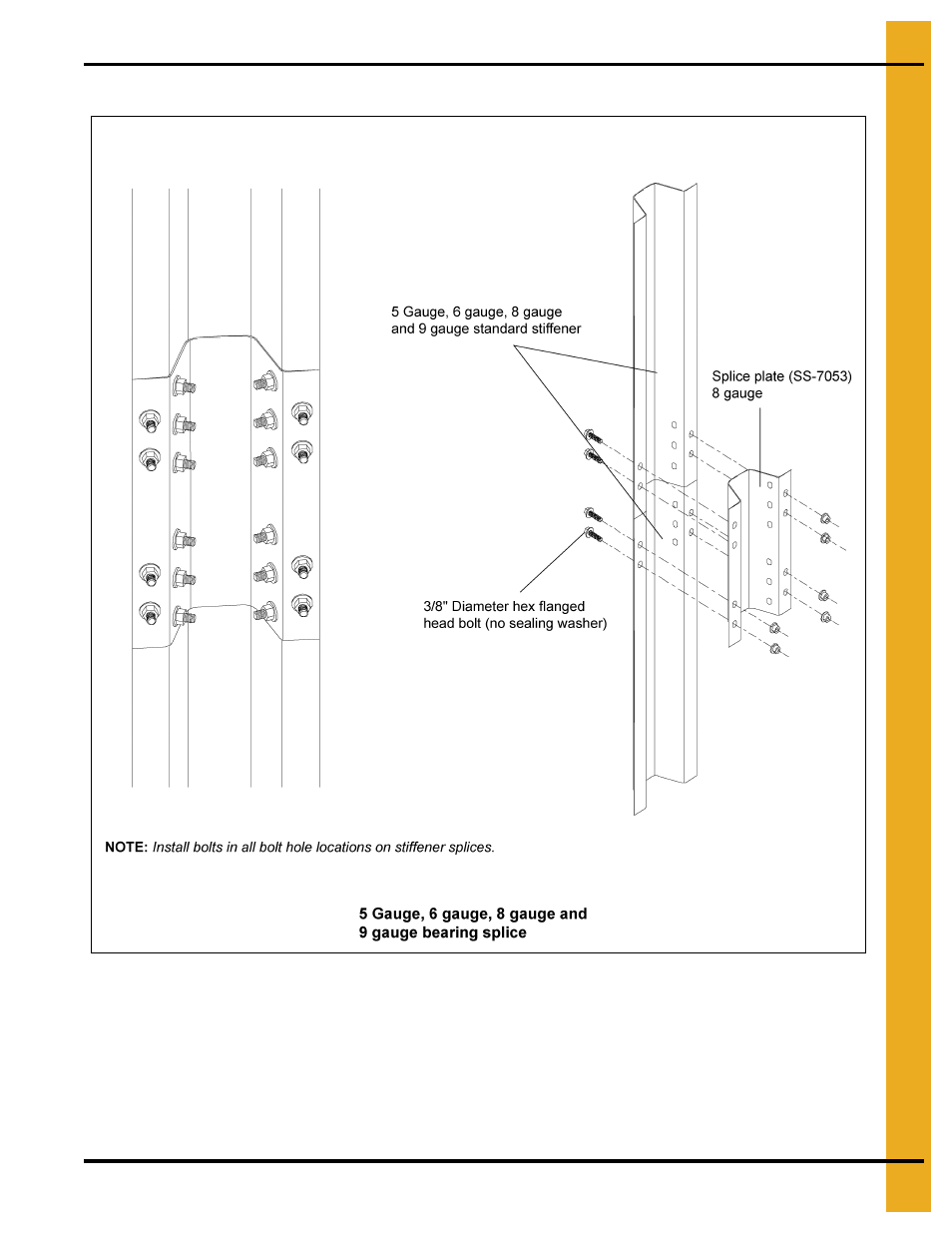 Bearing splice, Stiffener instructions (outside stiffened only) | Grain Systems Tanks PNEG-972 User Manual | Page 59 / 84