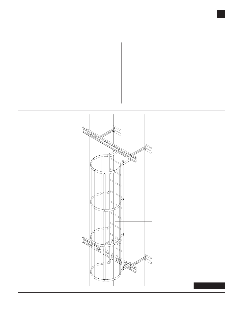 Safety cage vertical bar attachment | Grain Systems Bucket Elevtors, Conveyors, Series II Sweeps PNEG-739 User Manual | Page 41 / 52