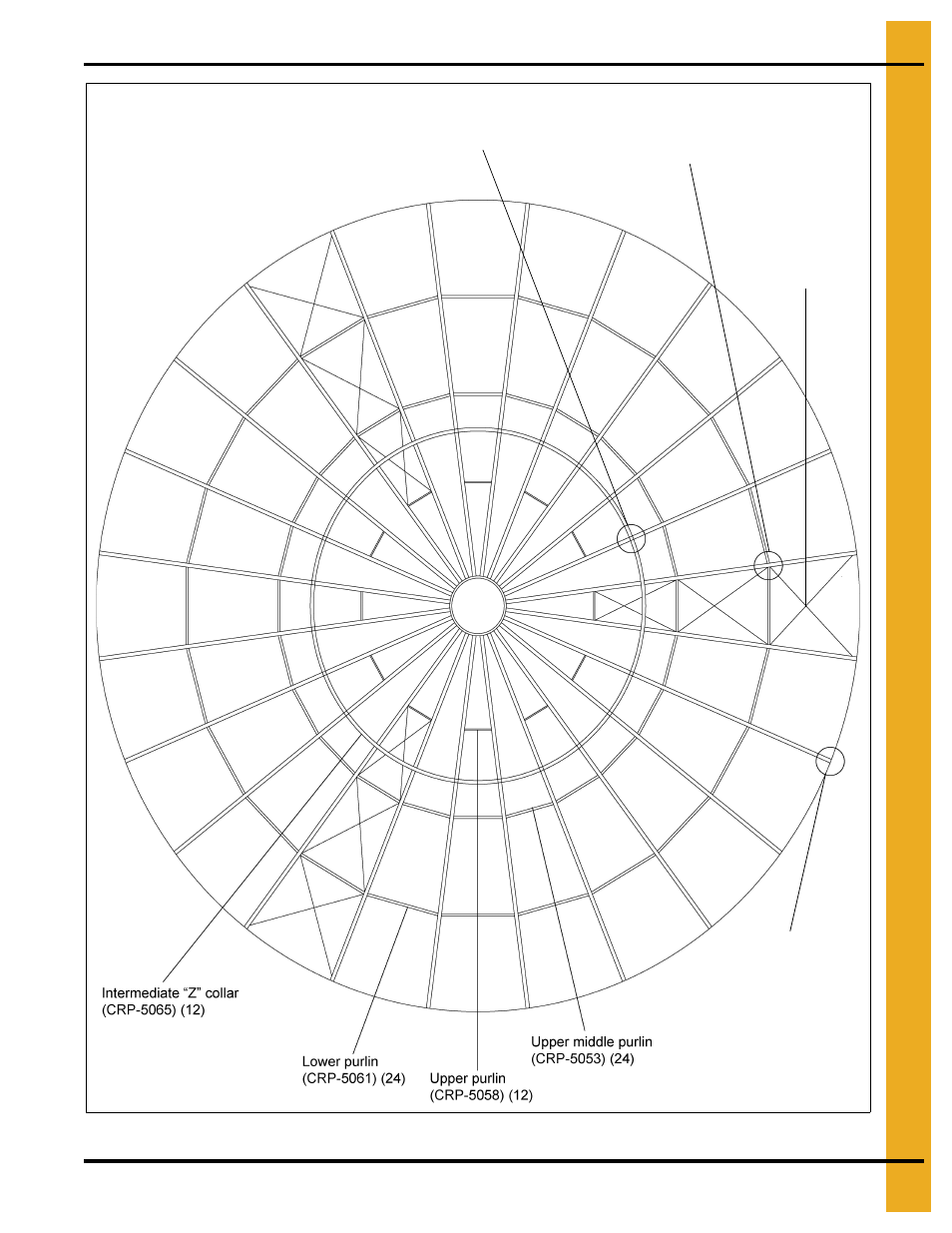 72' high wind roof assembly instructions, Chapter 3 72' high wind roof assembly instructions | Grain Systems Bin Accessories PNEG-1863 User Manual | Page 11 / 28