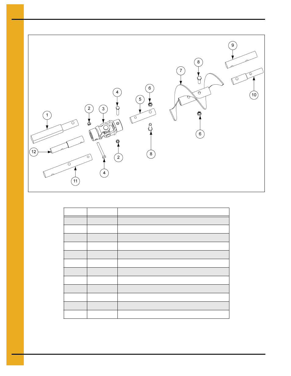 6"-6" flight assembly parts, Parts list | Grain Systems Unload Augers PNEG-1060 User Manual | Page 16 / 24