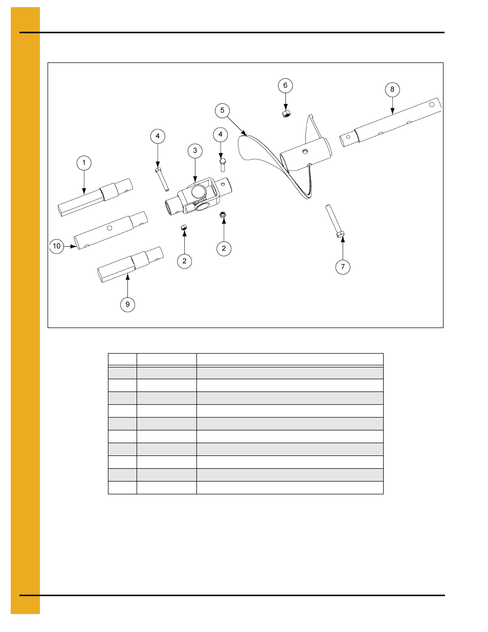 10"-10" flight assembly parts, Parts list | Grain Systems Unload Augers PNEG-1060 User Manual | Page 20 / 24