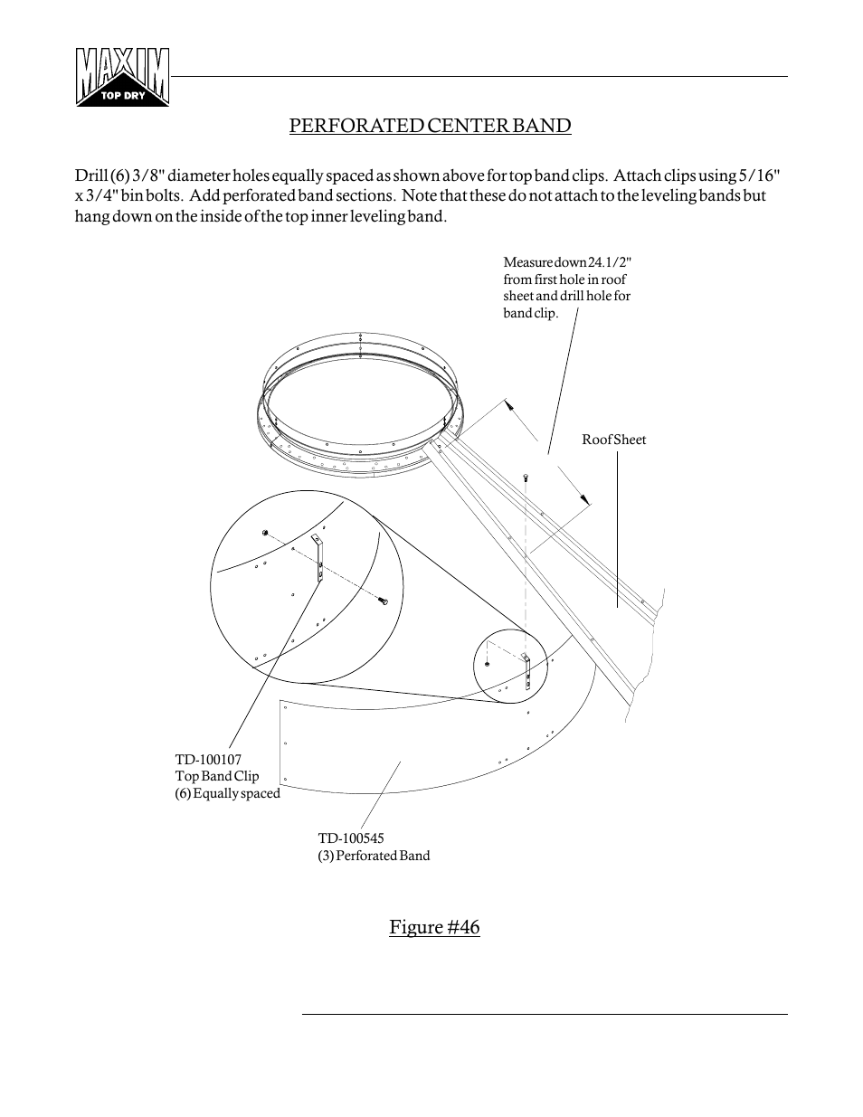Figure #46, Perforated center band | Grain Systems PNEG-365 User Manual | Page 40 / 50