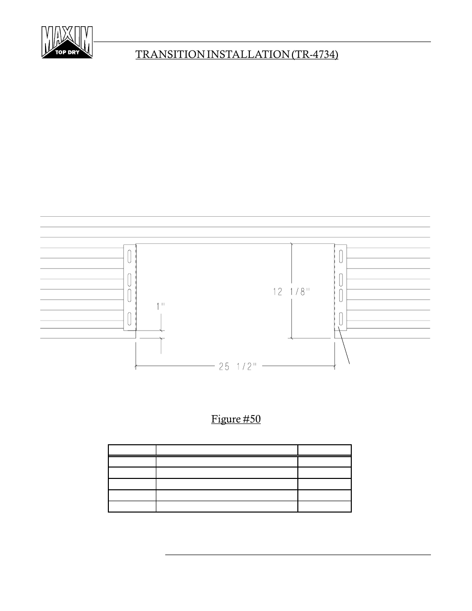 Figure #50, Transition installation (tr-4734), As viewed from inside bin | Grain Systems PNEG-365 User Manual | Page 44 / 50