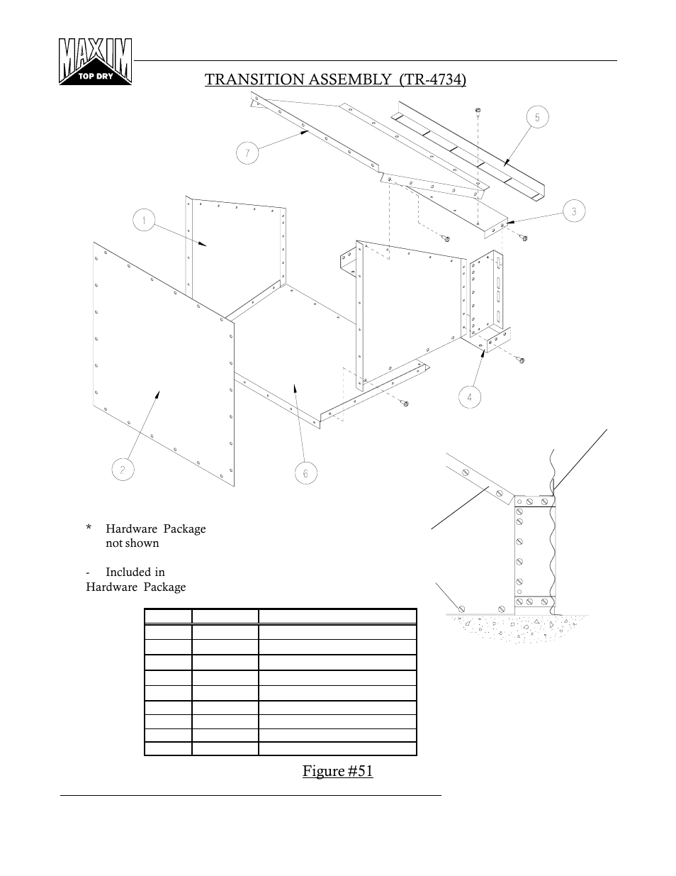 Figure #51, Transition assembly (tr-4734) | Grain Systems PNEG-365 User Manual | Page 45 / 50