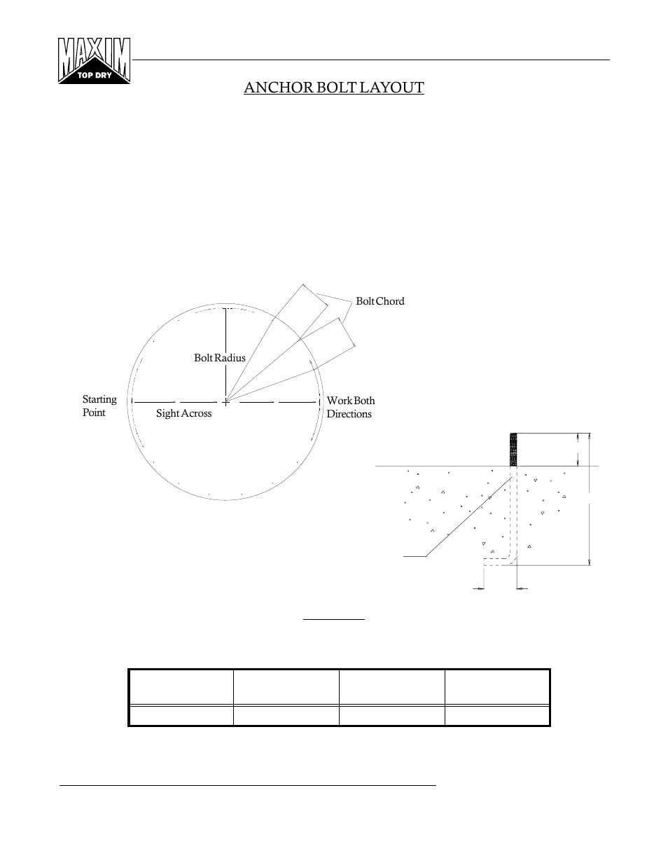 Figure #5, Anchor bolt layout | Grain Systems PNEG-365 User Manual | Page 5 / 50
