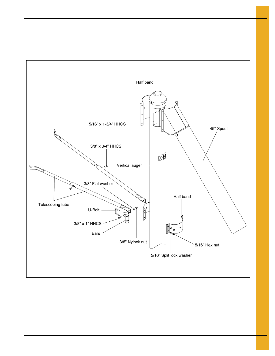 Attaching vertical to bin (continued) | Grain Systems Unload Augers PNEG-1079 User Manual | Page 13 / 46