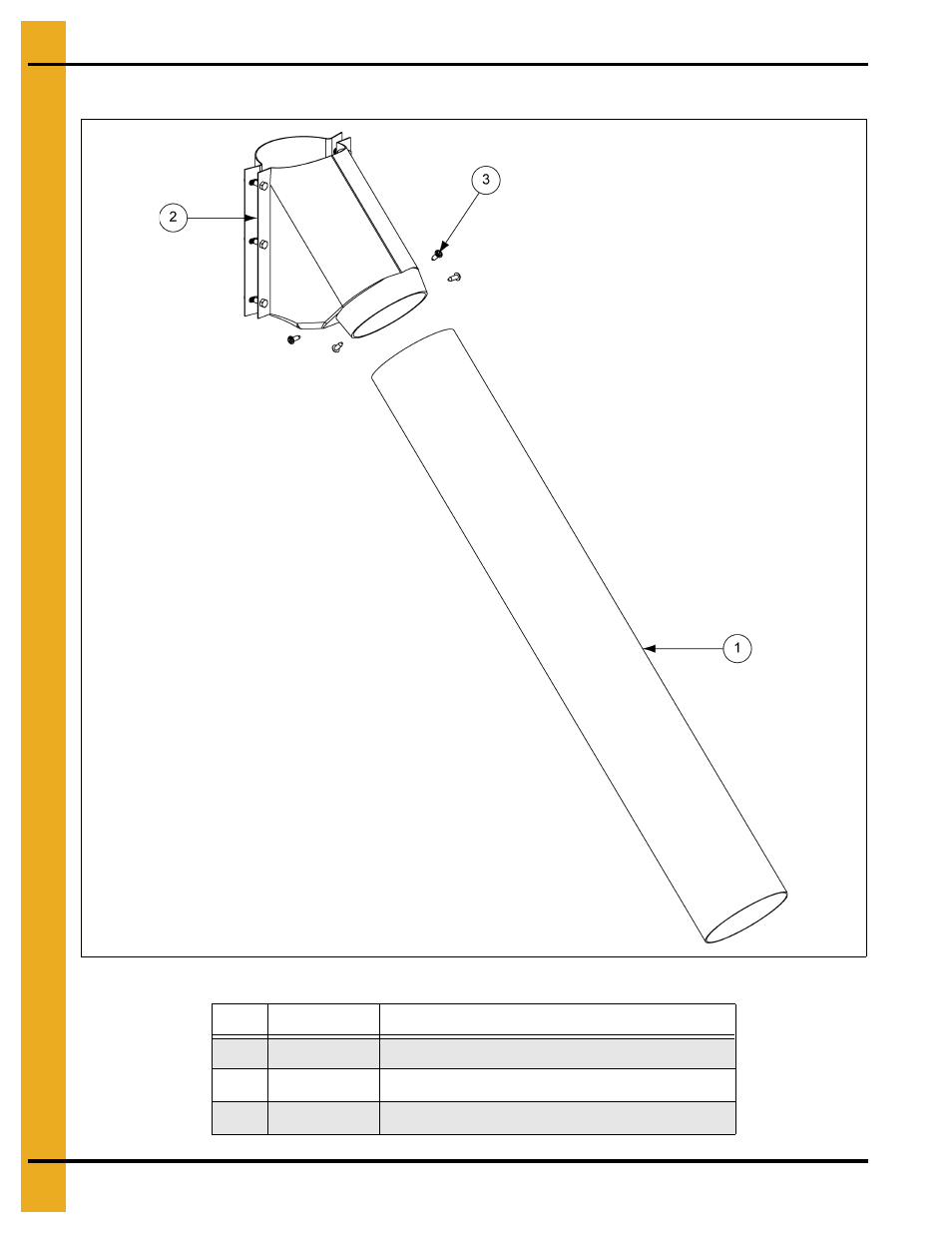 6" spout with extension, Parts list | Grain Systems Unload Augers PNEG-1079 User Manual | Page 28 / 46