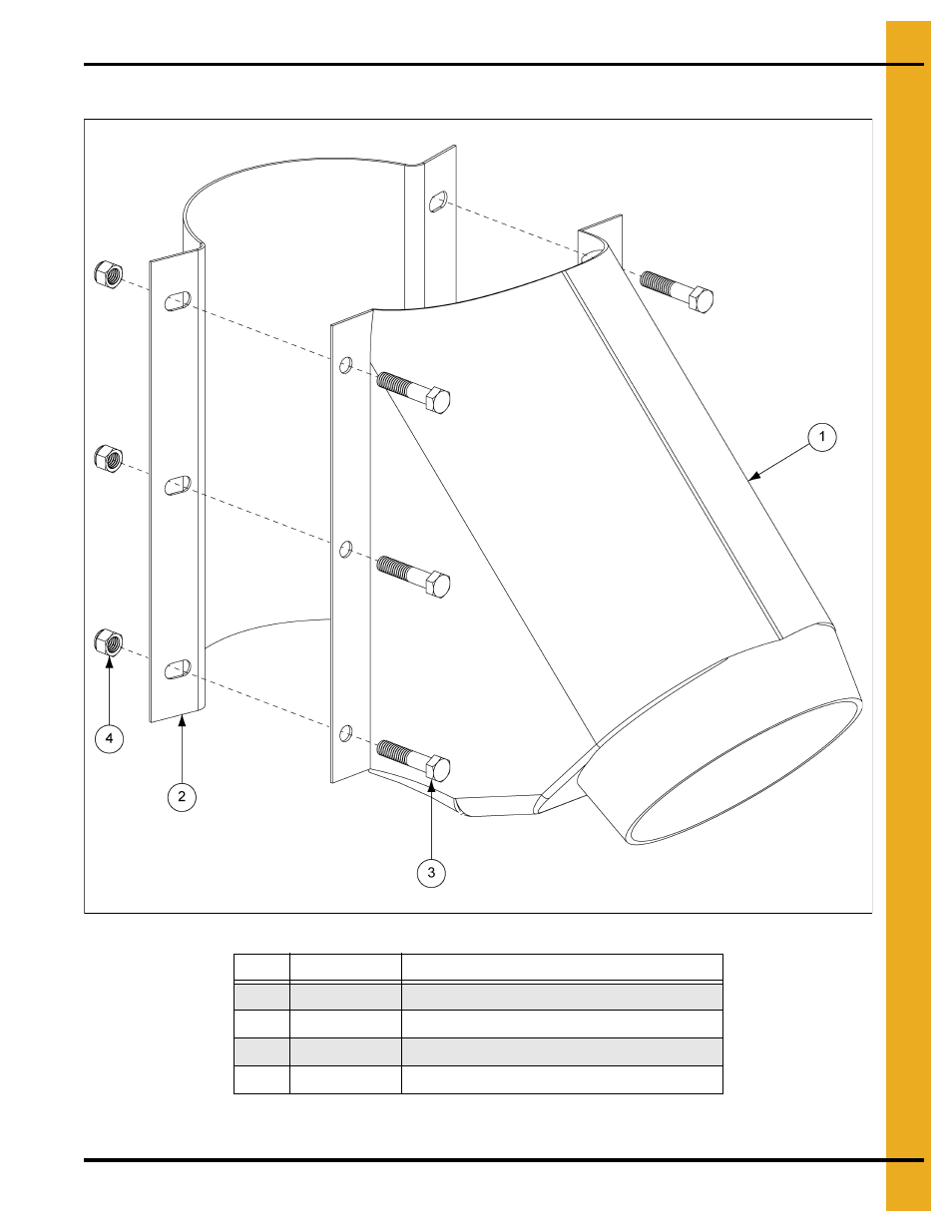 6" spout with band, Parts list | Grain Systems Unload Augers PNEG-1079 User Manual | Page 29 / 46