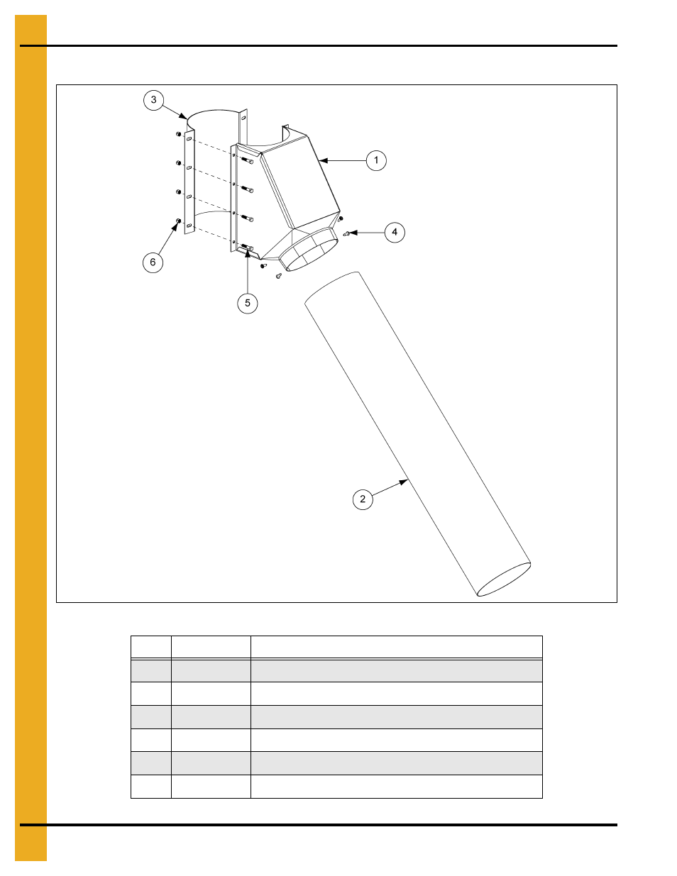 8" spout with band and extension, Parts list | Grain Systems Unload Augers PNEG-1079 User Manual | Page 34 / 46