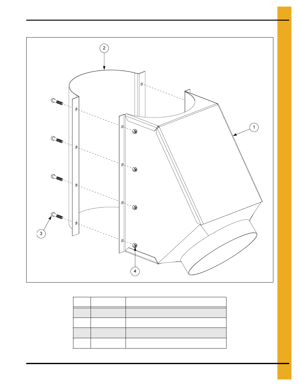 10" spout with band, Parts list | Grain Systems Unload Augers PNEG-1079 User Manual | Page 41 / 46