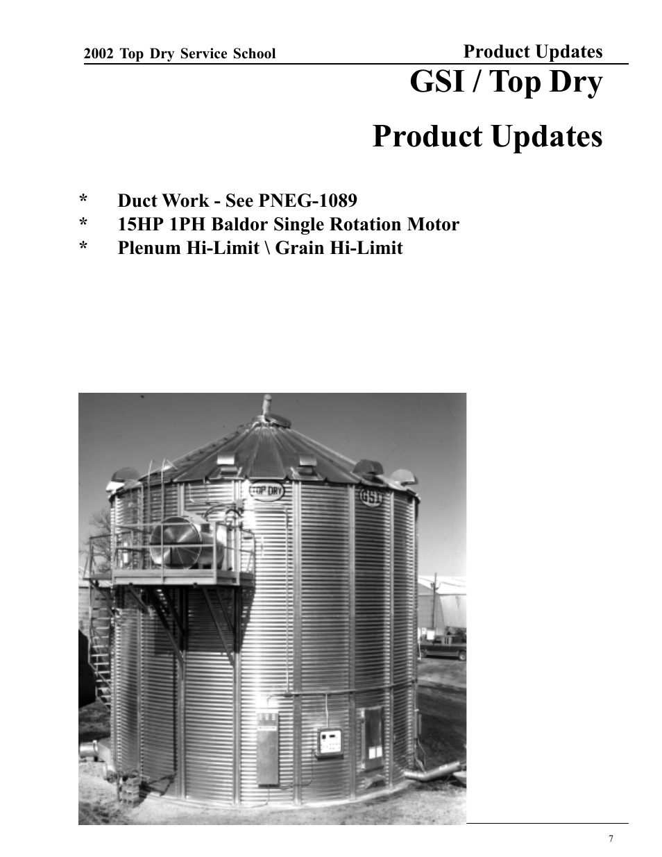 Gsi / top dry product updates | Grain Systems PNEG-1263 User Manual | Page 7 / 28