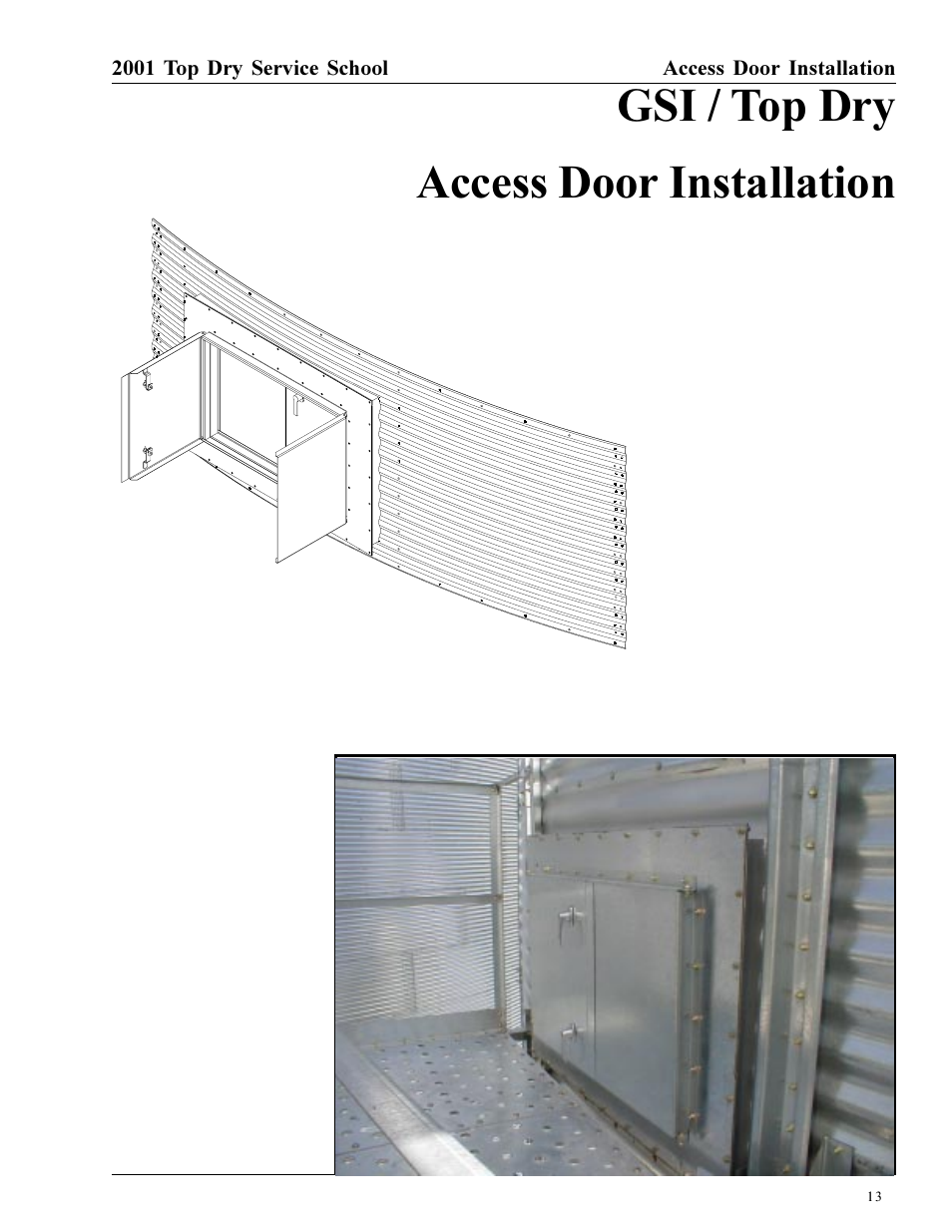 Gsi / top dry access door installation | Grain Systems PNEG-1135 User Manual | Page 13 / 62