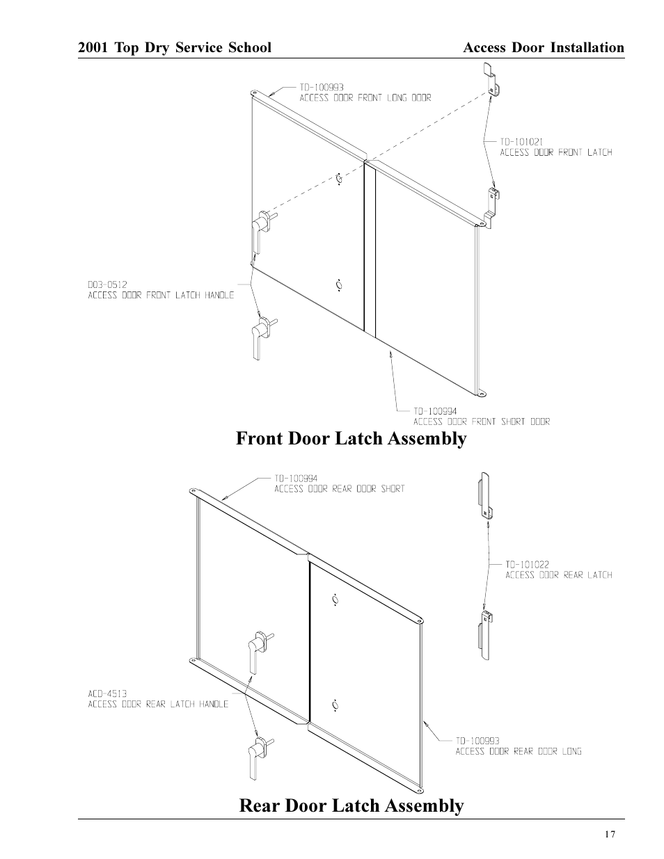 Front door latch assembly rear door latch assembly | Grain Systems PNEG-1135 User Manual | Page 17 / 62