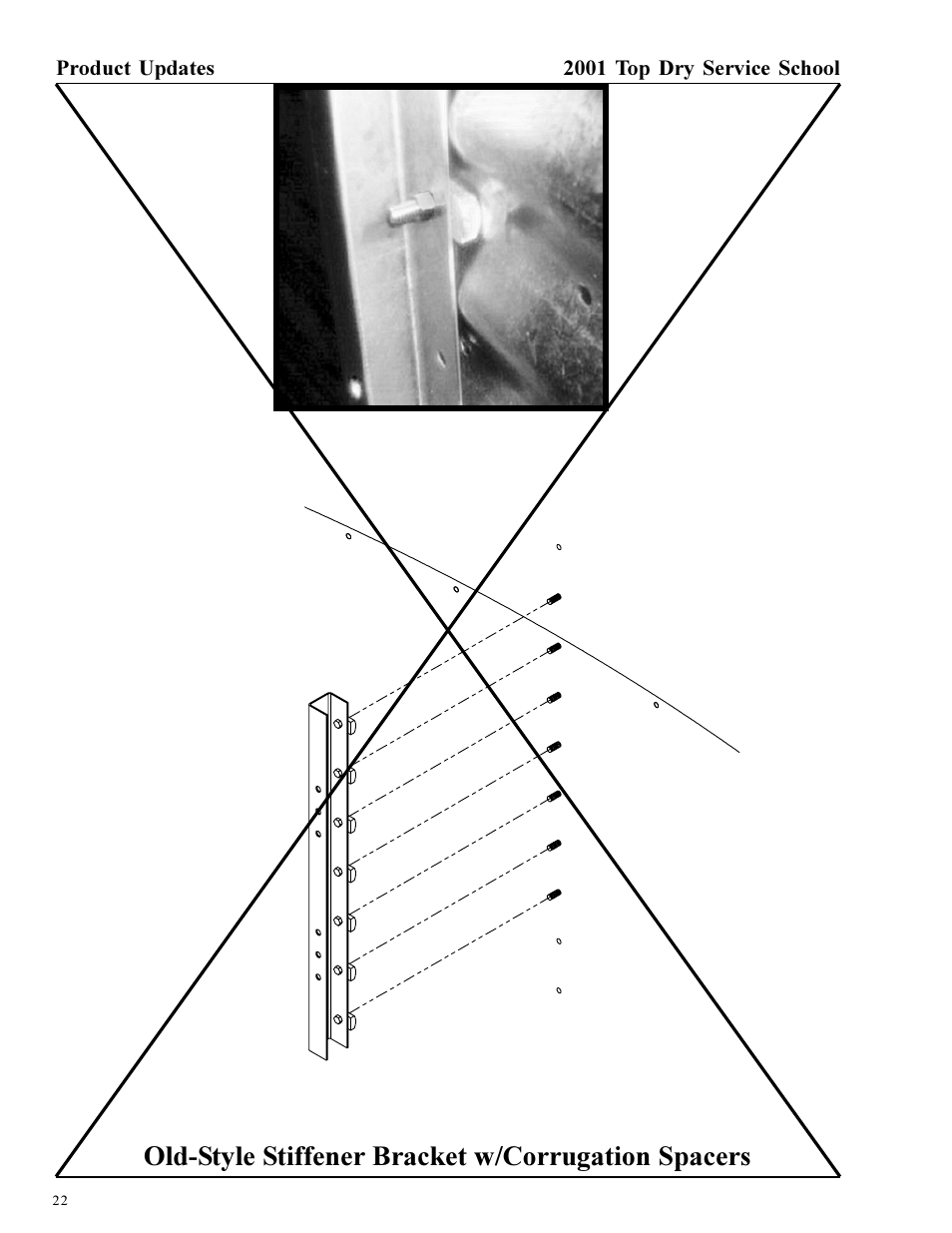 Old-style stiffener bracket w/corrugation spacers | Grain Systems PNEG-1135 User Manual | Page 22 / 62