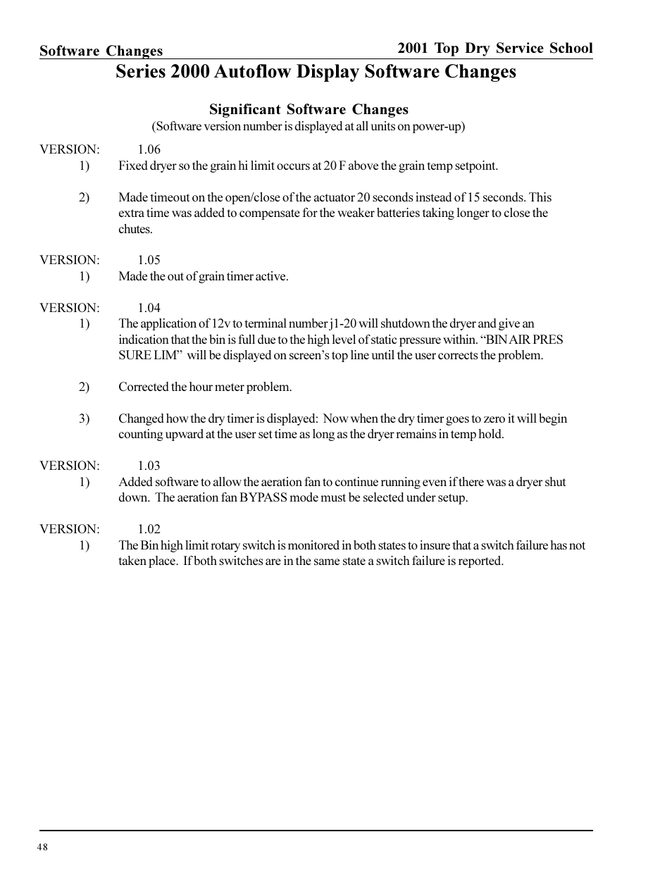 Series 2000 autoflow display software changes | Grain Systems PNEG-1135 User Manual | Page 48 / 62