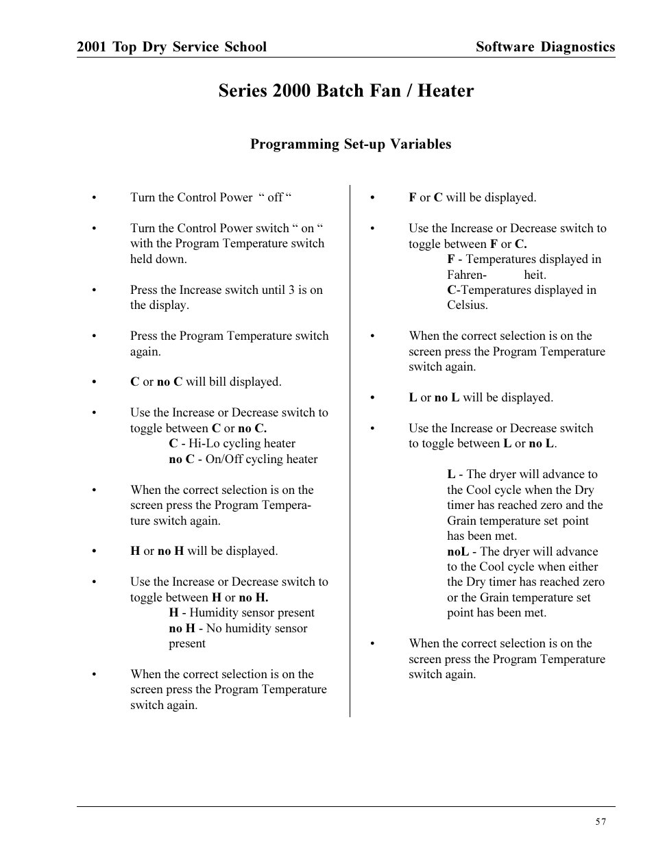 Series 2000 batch fan / heater | Grain Systems PNEG-1135 User Manual | Page 57 / 62