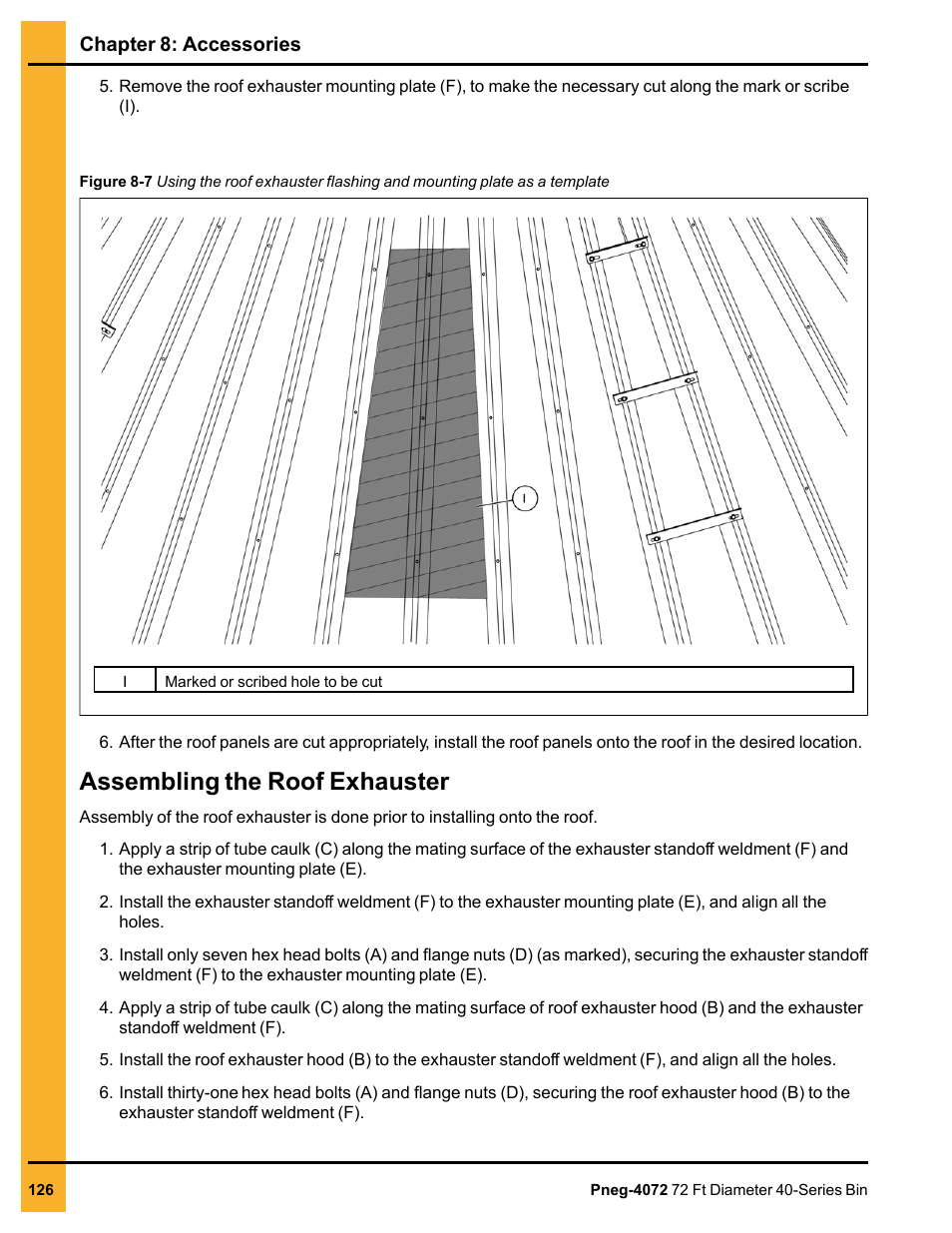 Assembling the roof exhauster | Grain Systems Tanks PNEG-4072 User Manual | Page 126 / 160