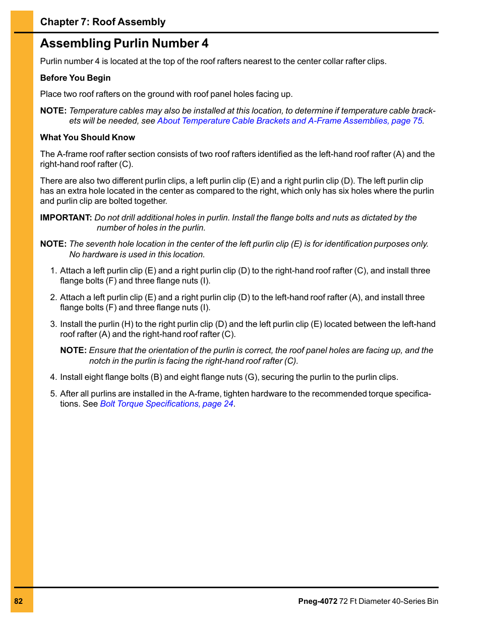 Assembling purlin number 4 | Grain Systems Tanks PNEG-4072 User Manual | Page 82 / 160