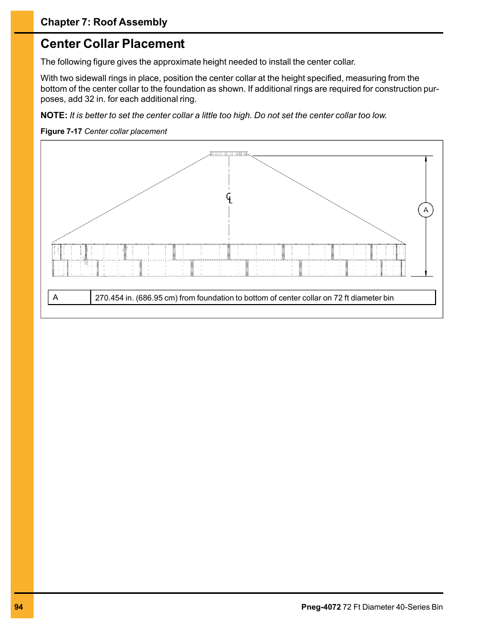 Center collar placement | Grain Systems Tanks PNEG-4072 User Manual | Page 94 / 160