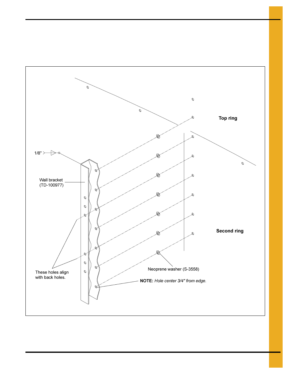 “c” channels, Chapter 7 “c” channels, Stiffener to “c” channel bracket installation | Grain Systems PNEG-1510 User Manual | Page 35 / 84
