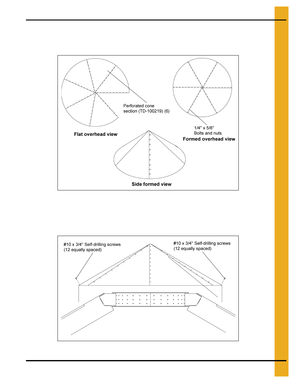 Assembly, Chapter 9 assembly, Center cone assembly center cone installation | Center cone assembly, Center cone installation | Grain Systems PNEG-1510 User Manual | Page 55 / 84