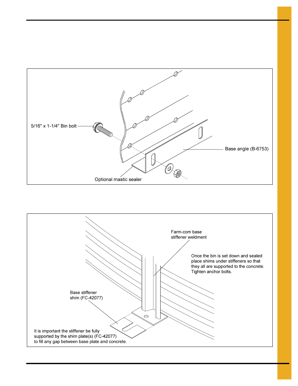 Base angle base stiffener shim, Base angle, Base stiffener shim | Grain Systems PNEG-1510 User Manual | Page 81 / 84