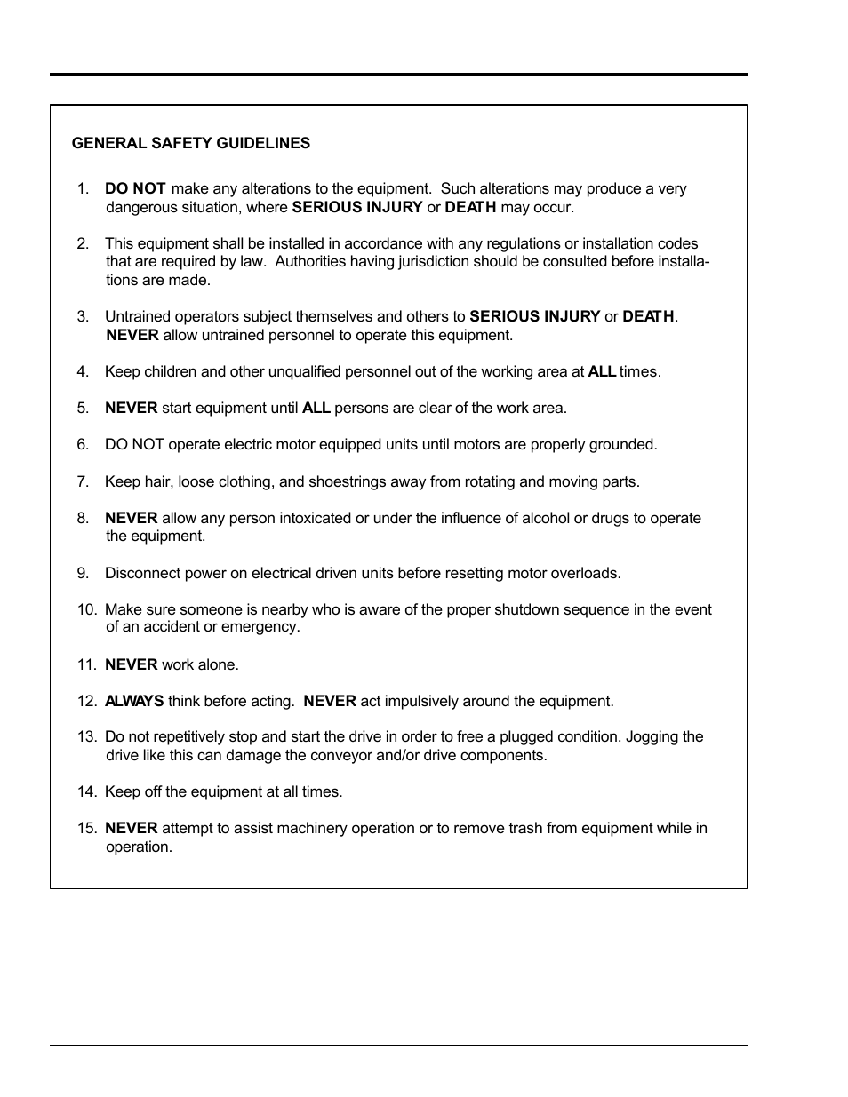 Safety | Grain Systems Bucket Elevtors, Conveyors, Series II Sweeps PNEG-1187 User Manual | Page 7 / 27