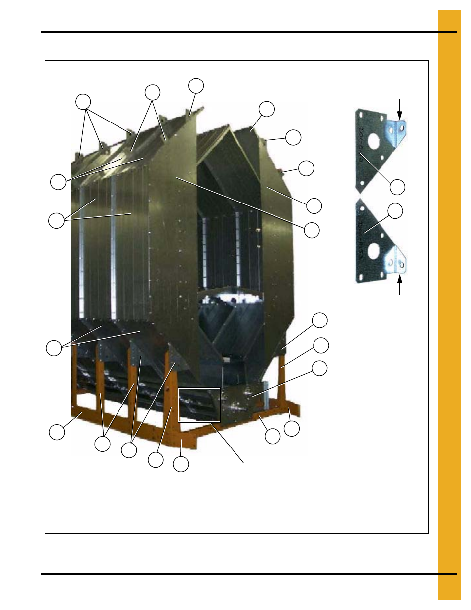 Outer screens - 4" metering roll access doors, Main structure assembly | Grain Systems PNEG-1914 User Manual | Page 15 / 146