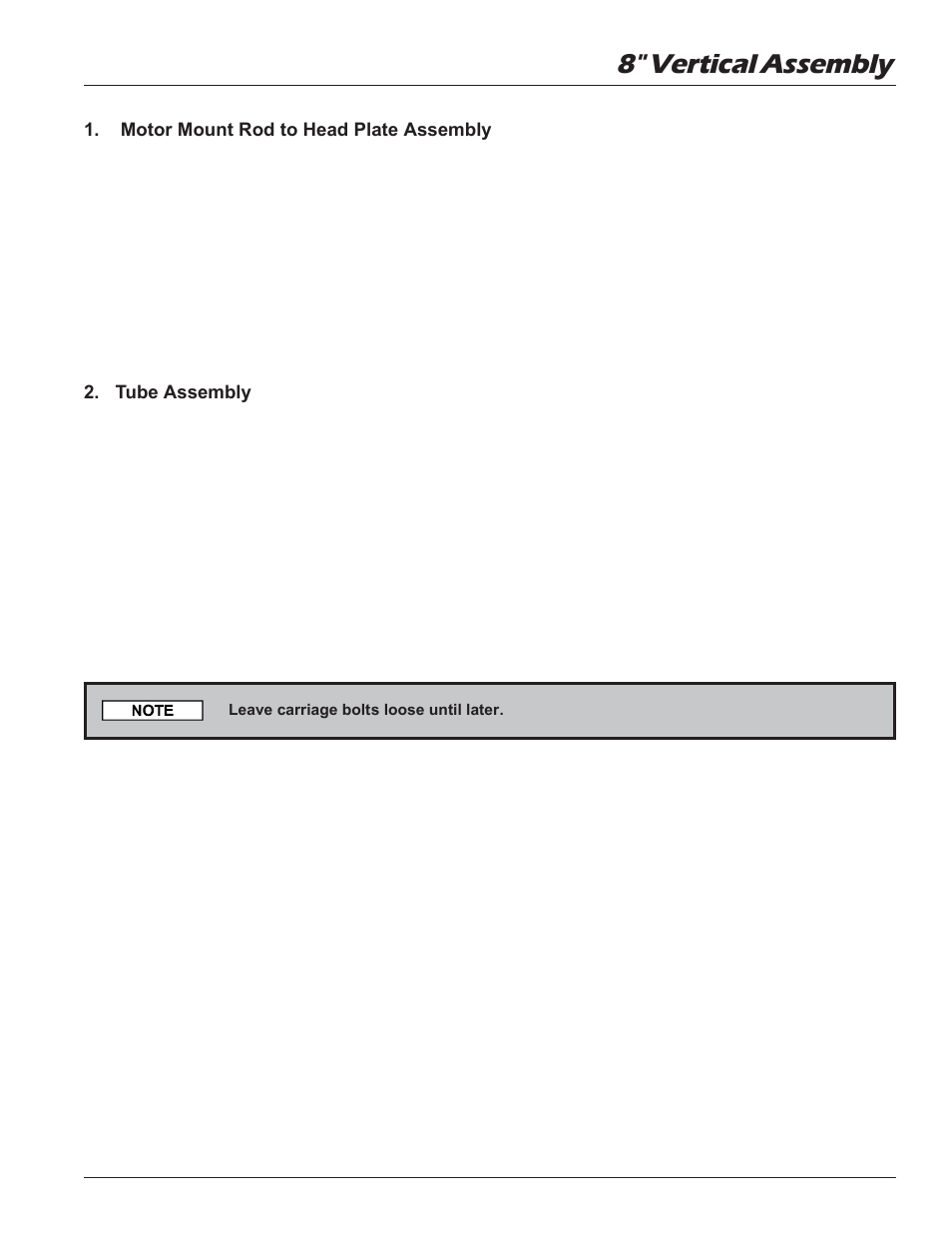 8" vertical assembly | Grain Systems Unload Augers PNEG-1057 User Manual | Page 13 / 34