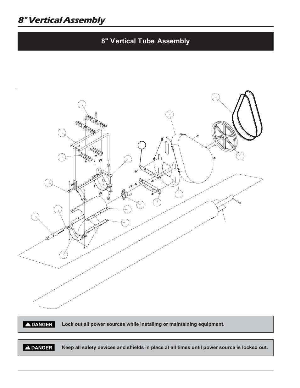 8" vertical assembly, 8" vertical tube assembly | Grain Systems Unload Augers PNEG-1057 User Manual | Page 14 / 34