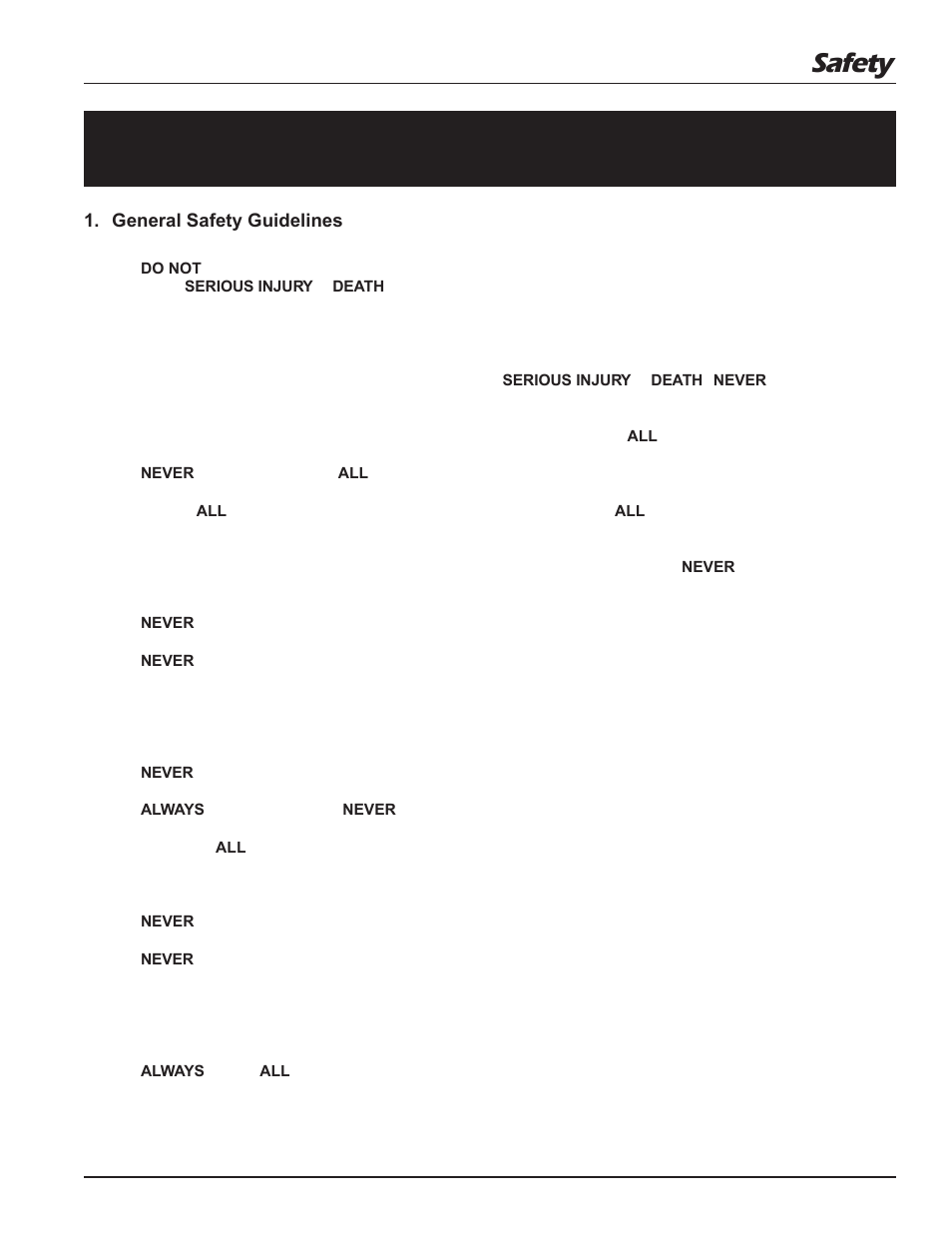 Safety guidelines, Safety | Grain Systems Unload Augers PNEG-1057 User Manual | Page 3 / 34