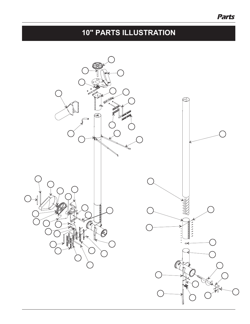 Parts, 10" parts illustration | Grain Systems Unload Augers PNEG-1057 User Manual | Page 31 / 34