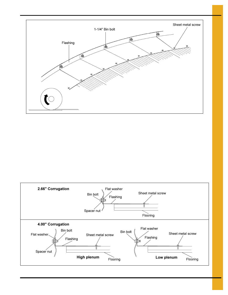 Flashing installation, Chapter 4 flashing installation, Grain systems formed flashing installation | Grain Systems Bin Flooring PNEG-1567 User Manual | Page 13 / 28