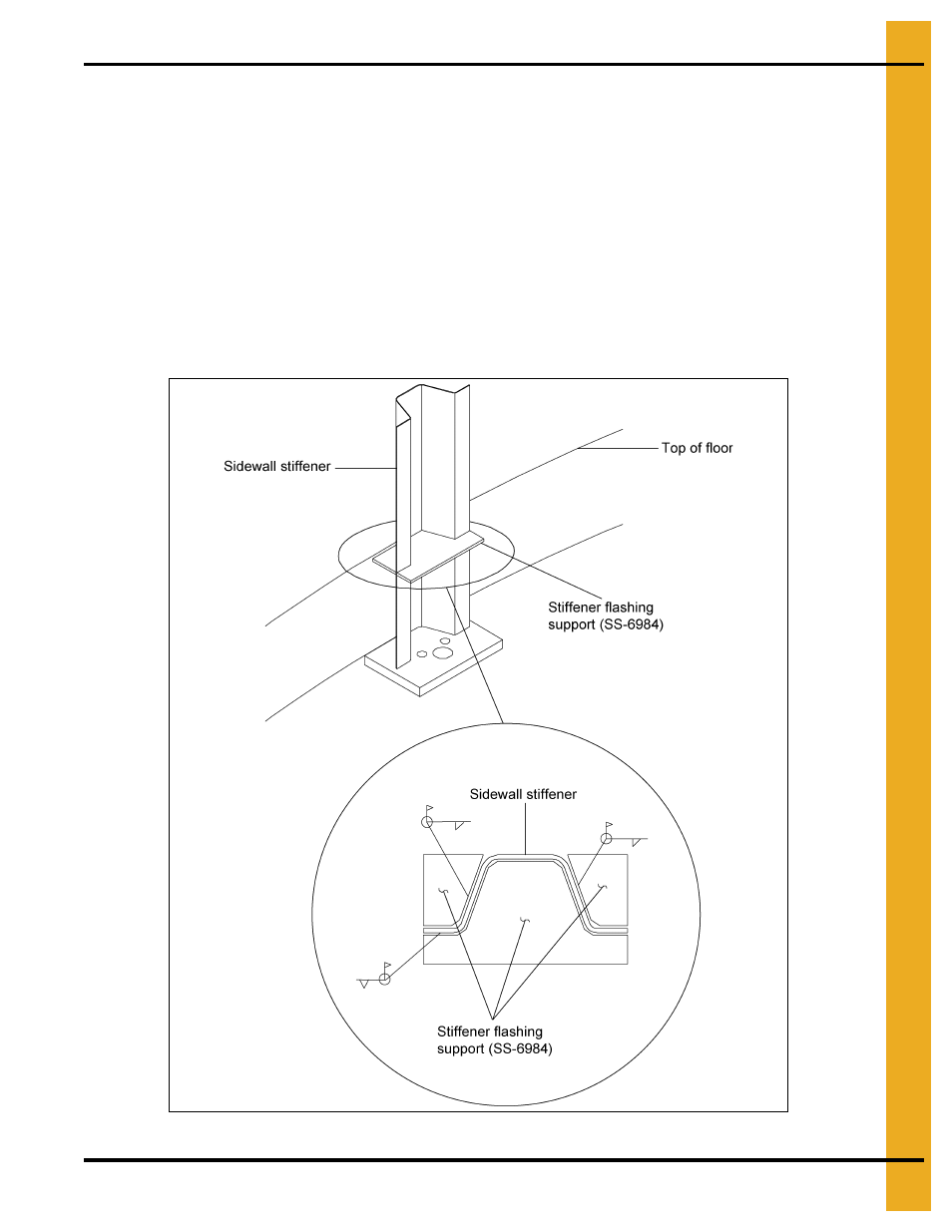 Flashing support at stiffeners, Chapter 9 flashing support at stiffeners | Grain Systems Bin Flooring PNEG-1567 User Manual | Page 19 / 28