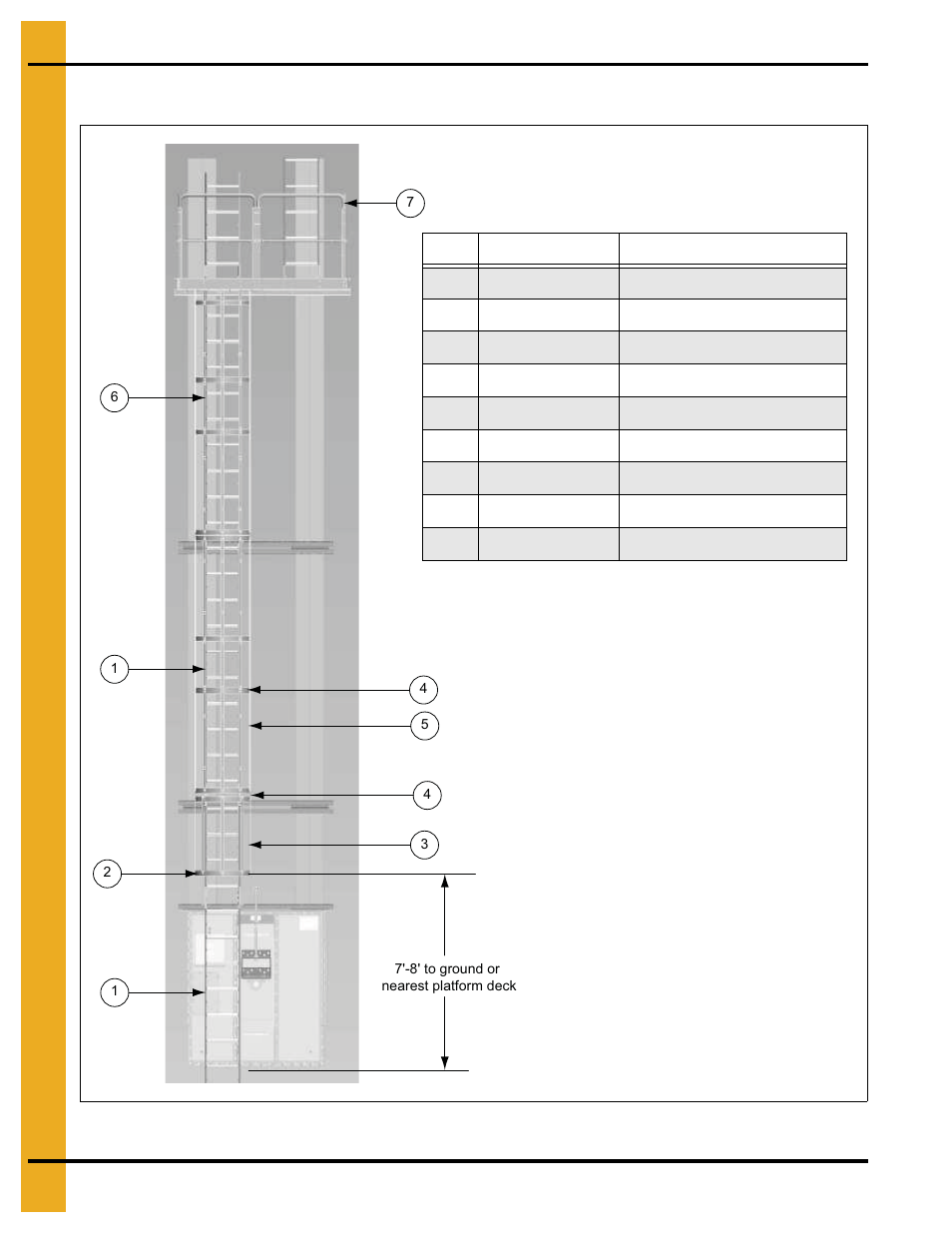 Typical ladder/cage setup, Ladder assembly | Grain Systems Bucket Elevtors, Conveyors, Series II Sweeps PNEG-1807 User Manual | Page 18 / 80