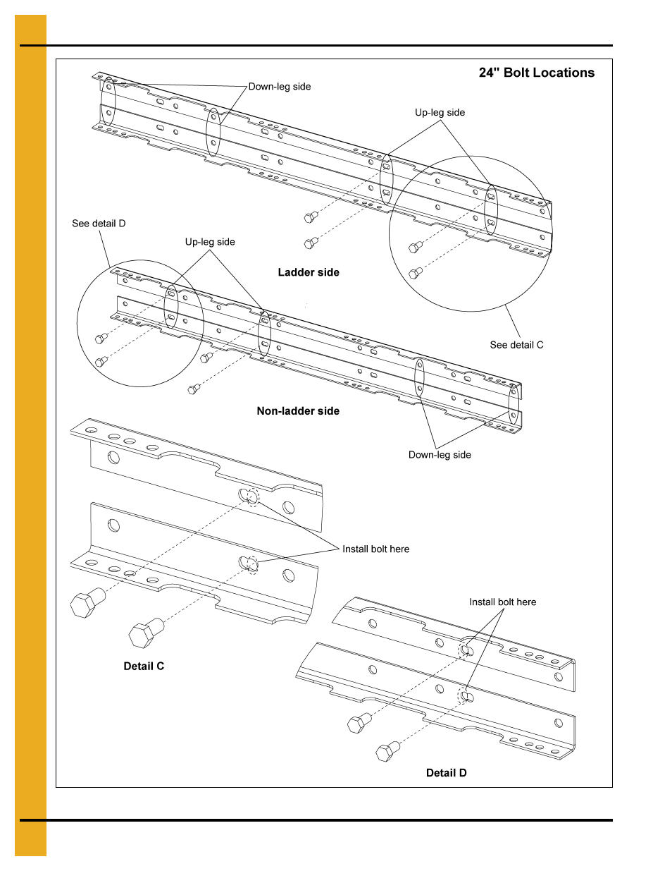 Tie angles, ladder brackets and safety cages | Grain Systems Bucket Elevtors, Conveyors, Series II Sweeps PNEG-1807 User Manual | Page 26 / 80